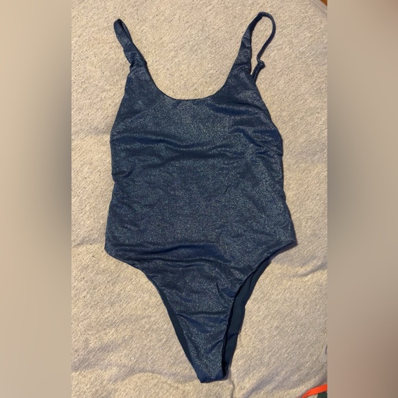 Other - Large one-piece blue shimmer swimsuit, worn once pet friendly house, cats only